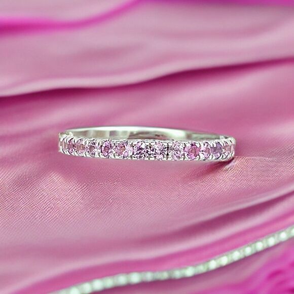 Natural Pink Sapphire Ring 6.5 14k W Gold 0.66 TCW Certified $1,190 217001 - Picture 4 of 12